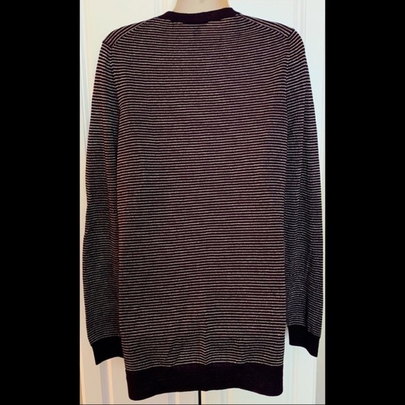 Ann Taylor Fine Merino Striped Thin Long Sparkly Cardigan EUC - Picture 2 of 15